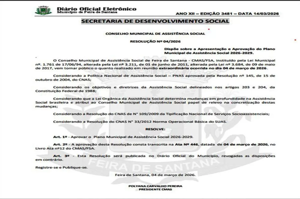 Print do Diário Oficial